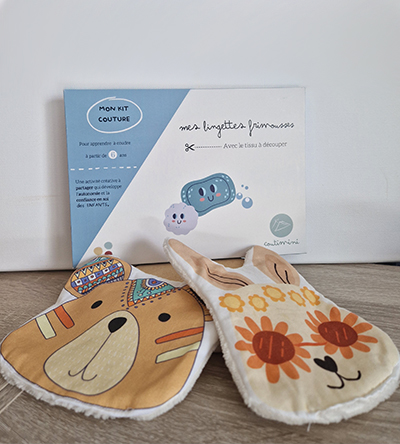 Kit loisirs creatifs couture lingettes efants - boutique ambulant Marthe en Balade - DIY et ateliers parents enfants - Bourg en Bresse (01)